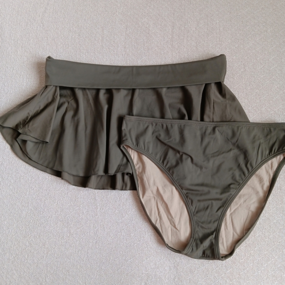victoria's secret vintage y2k grunge swim skirt 2 piece bikini swimsuit set xl